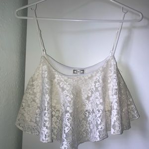 Lacey cream crop  top